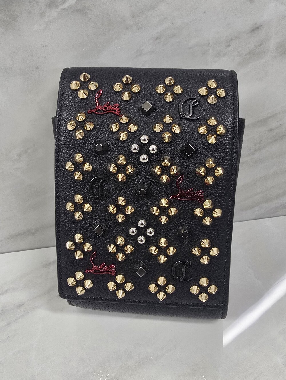 Christian Louboutin Black Studded Leather Crossbody - NWOT